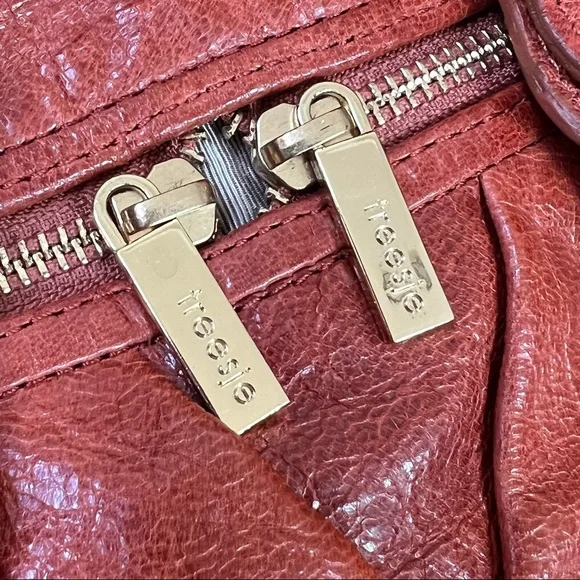 Treesje Dual Strap Tobacco Brown Leather Satchel Handbag - Picture 6 of 16